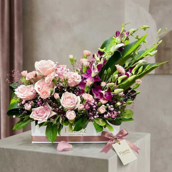 Rose's & Orchid in Box