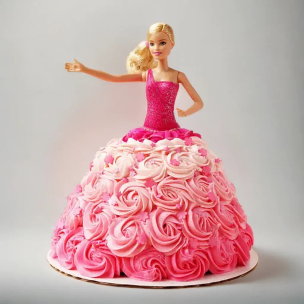 FLG116 Pink theme Barbie Cake - Image 1