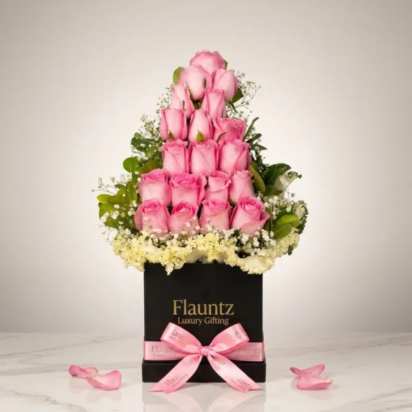 Pink rose's in box