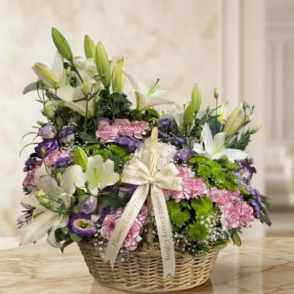 Luxury Exotic Mix Flower's in Basket