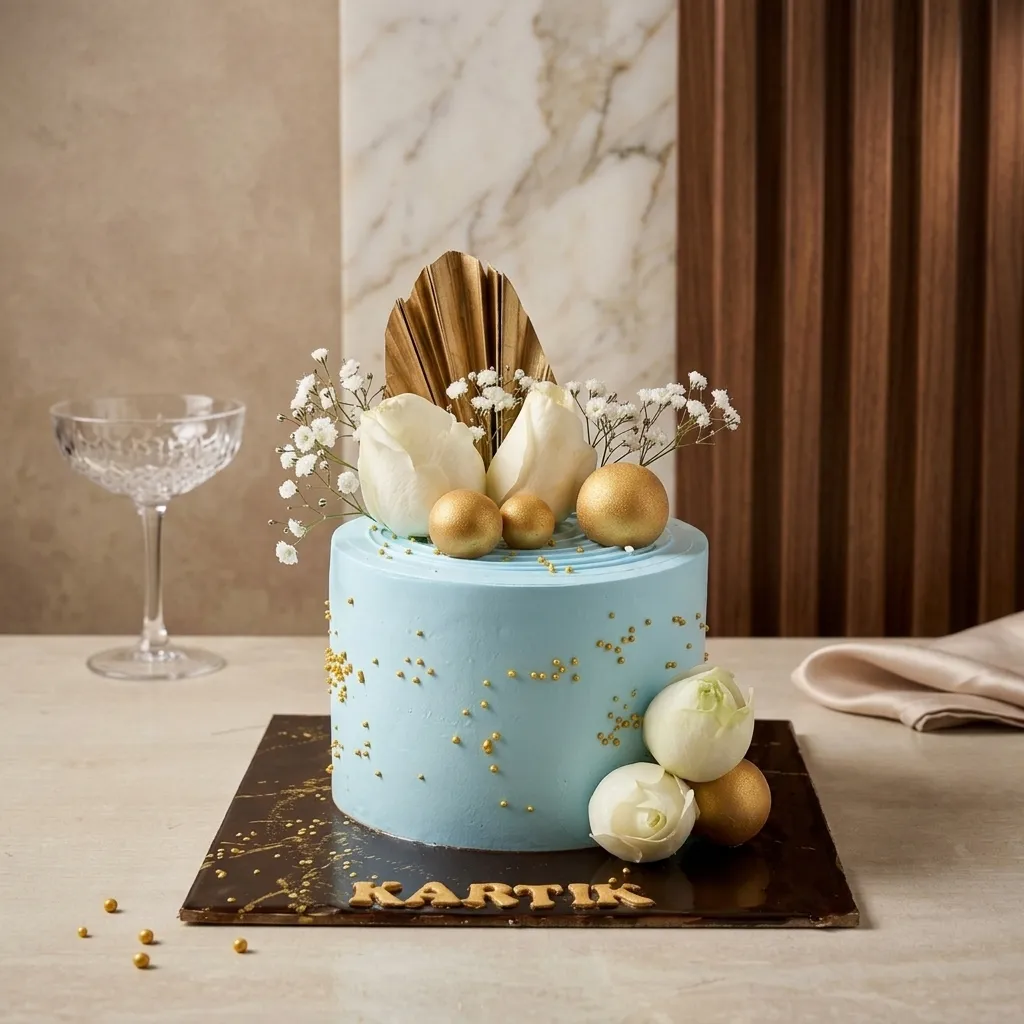 FLG238 Butterscoth Cake with Fresh Flower - Image 1