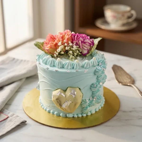 Fesh Fruit Designer Cake with Flowers