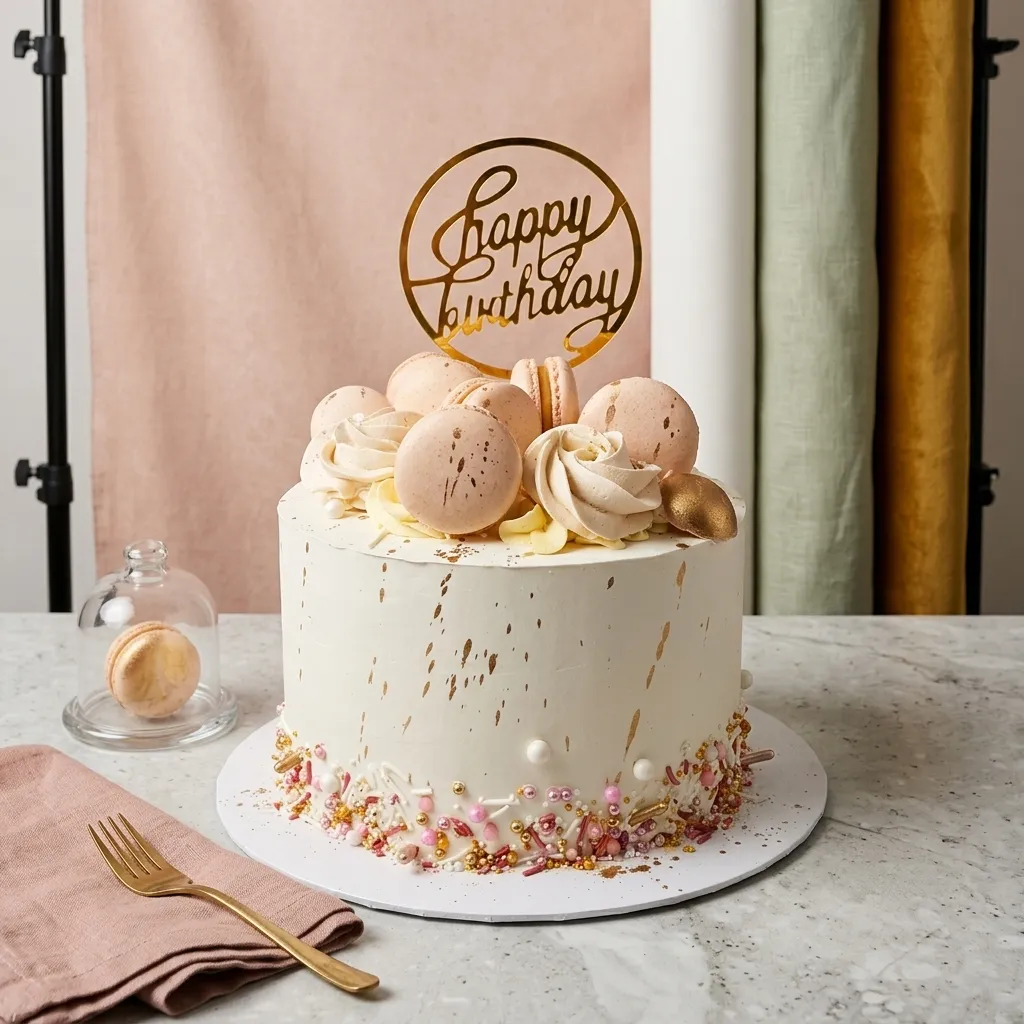FLG249 Macron Theme Cake - Image 1