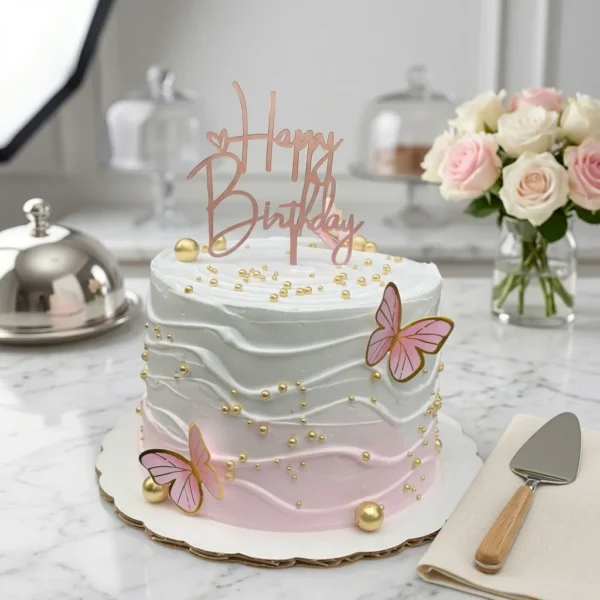 Butterfly Theme Chocolate Cake