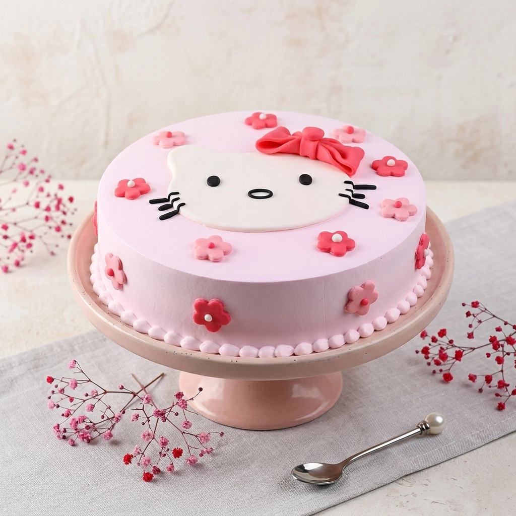 FLG293 kitty Theme Cake - Image 1
