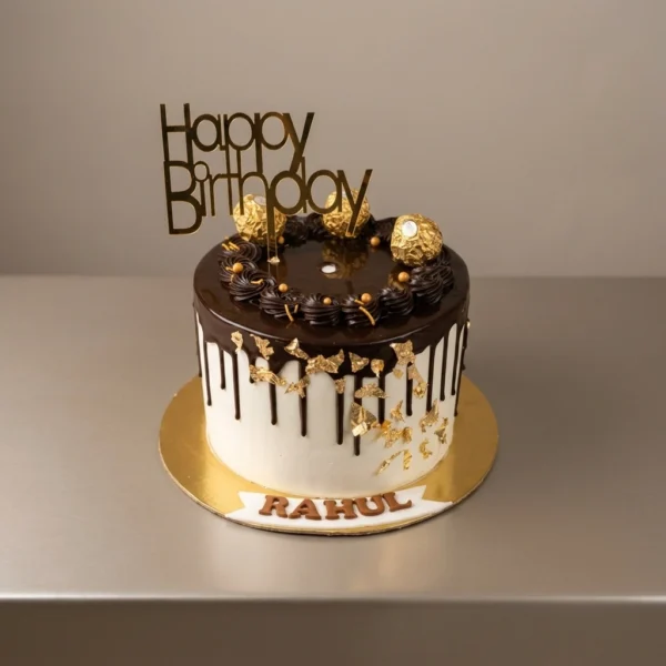 Chocolate Theme Cake Topped with Ferrero Rocher
