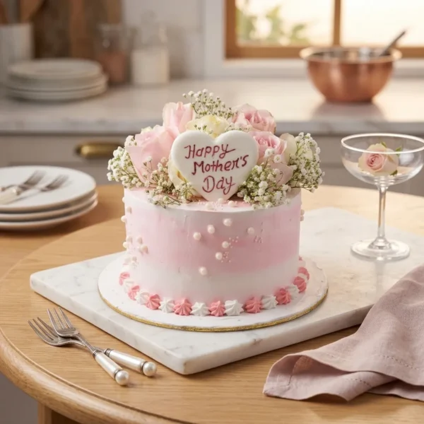 Butterscoth Cake with Fresh Flower