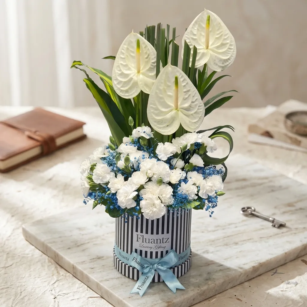 FLG316 White Theme Mix Flower Box - Image 1