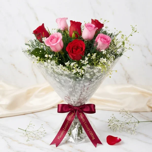 Red & Pink Rose Bunch