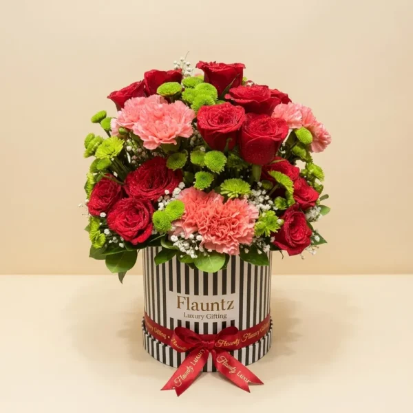 Red Rose's & Pink Carnation in Box