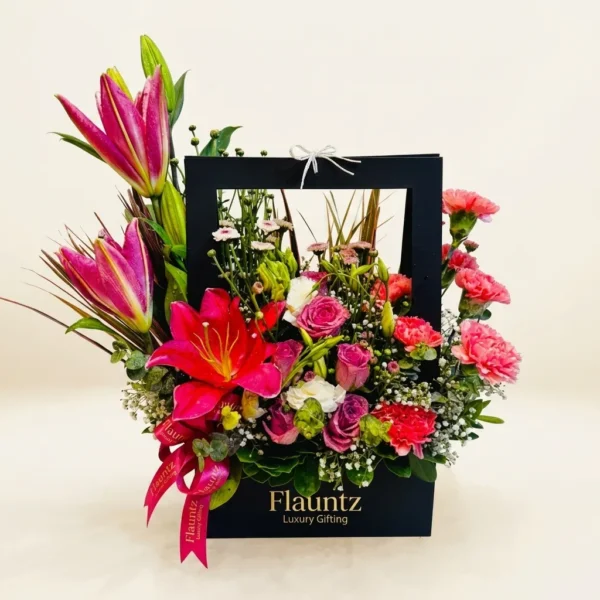 Pink Lille & Carnation in Handle Box