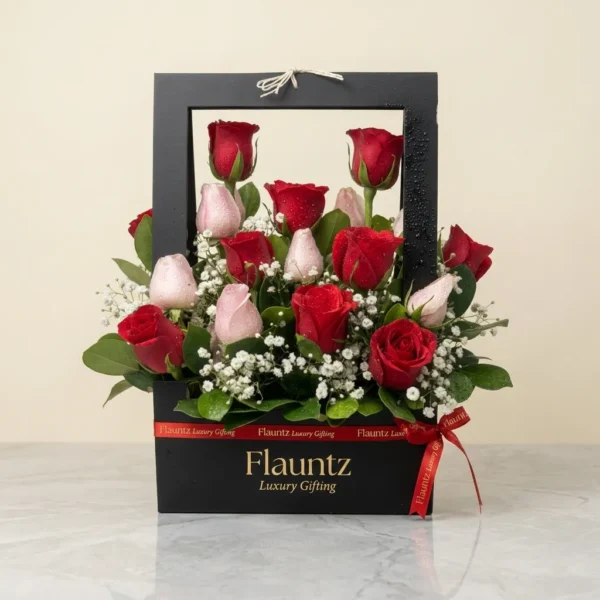 Pink & Red Rose's in Handle Box