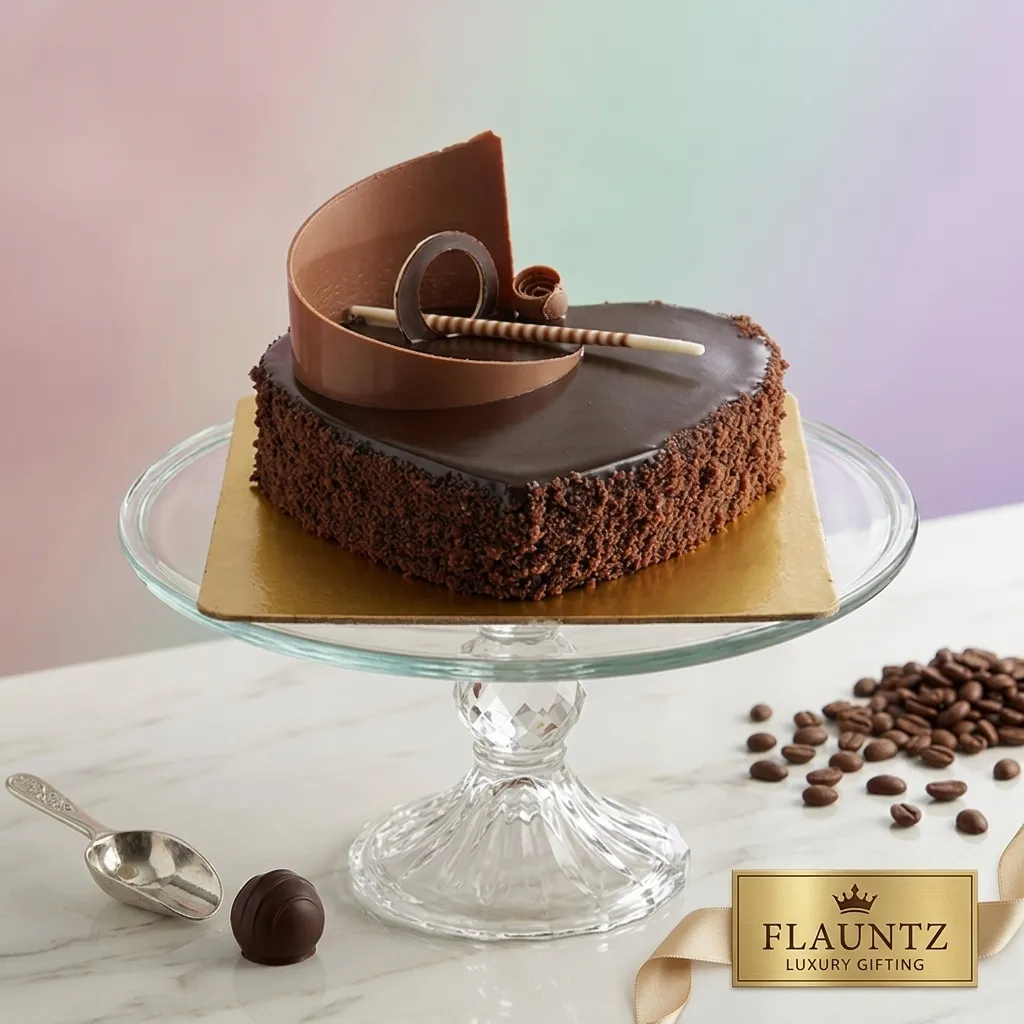 FLG37 Chocolate Truffle ( Heart Shape ) Cake - Image 1