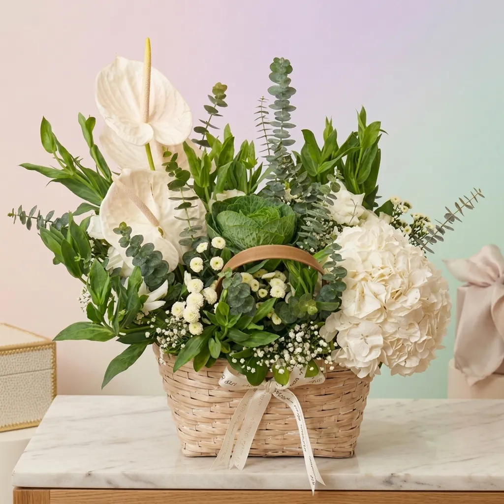 FLG42 Exotic Mix Flower Basket - Image 1