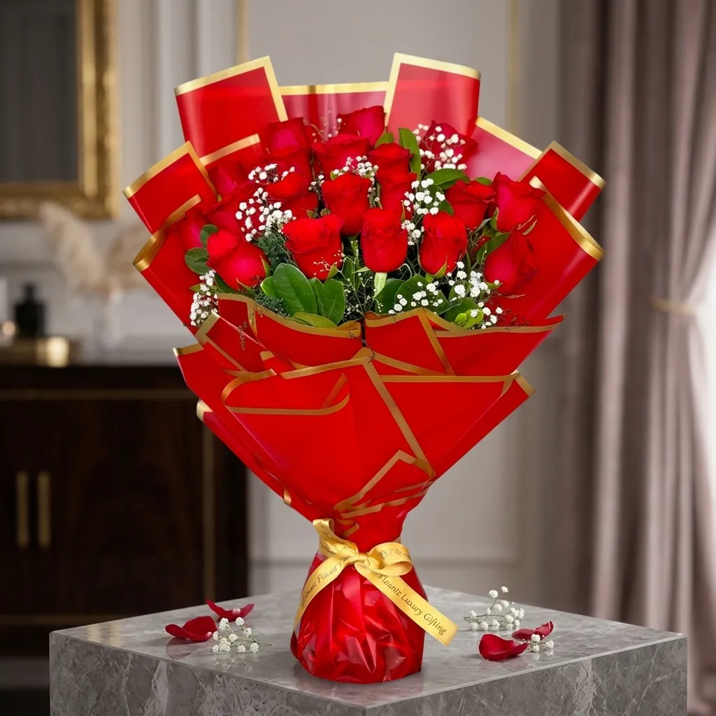 FLG78 Red Rose Red PP Bunch - Image 1