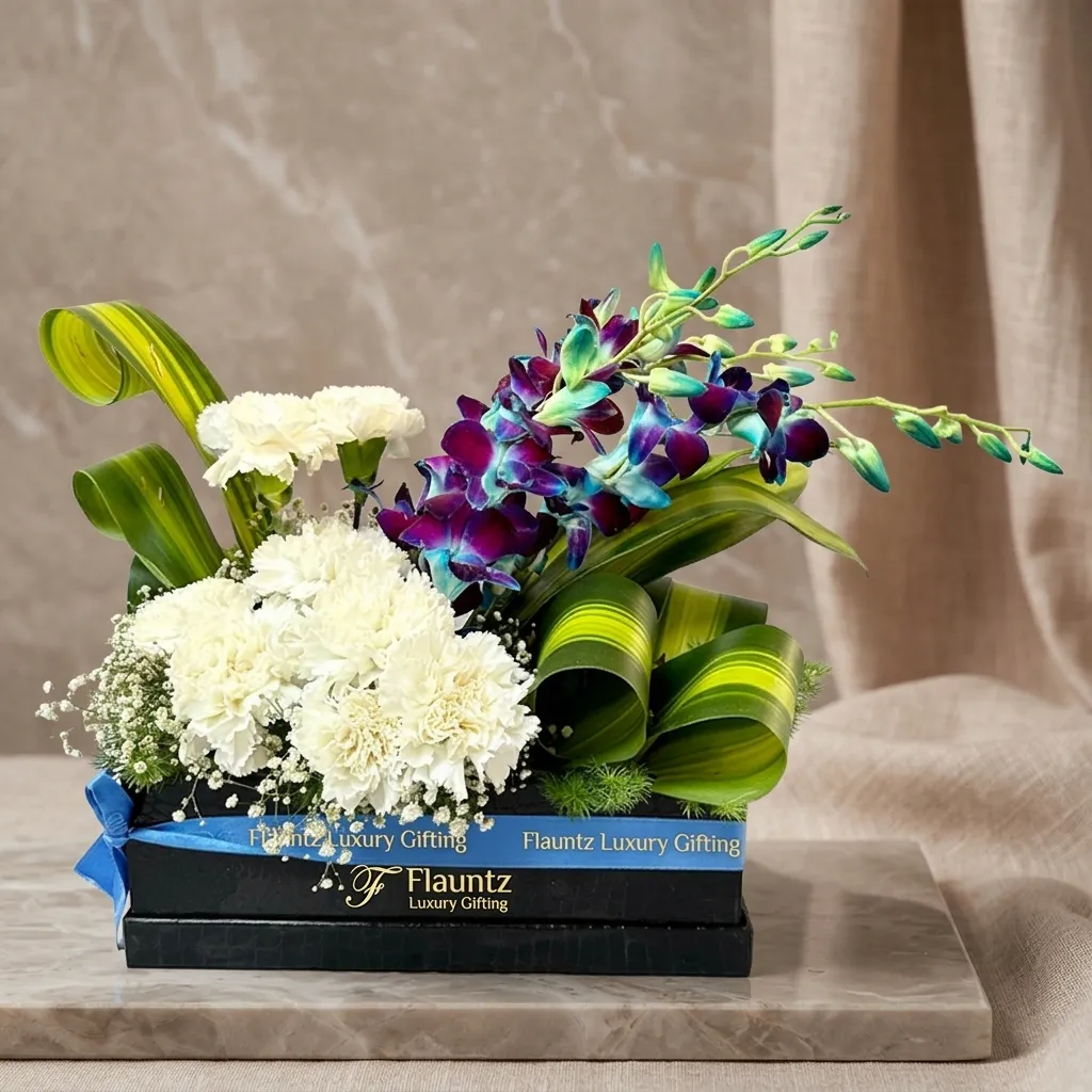FLG87 Carnation & Orchid in Box - Image 1