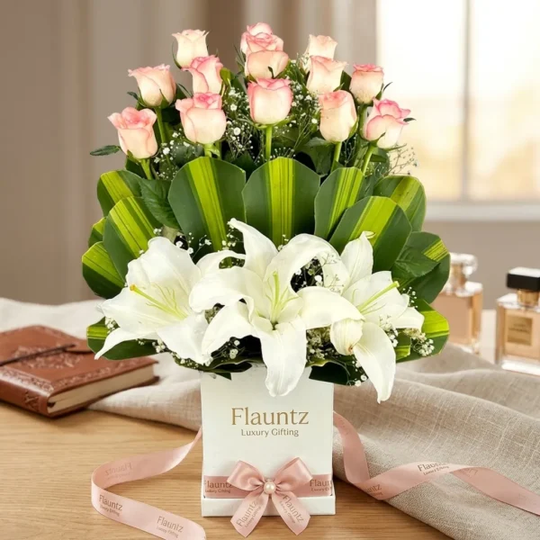 White Lille & Emma Rose in Box