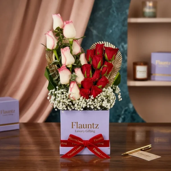 Emma & Red Rose in Heart shape Design in Box