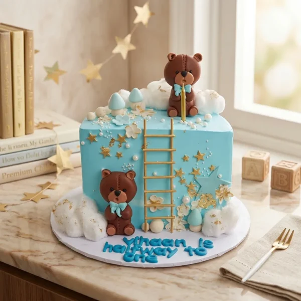1/2 Blue Theme Kid's Cake