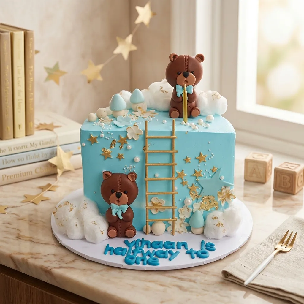 FLG95 1/2 Blue Theme Kid's Cake - Image 1