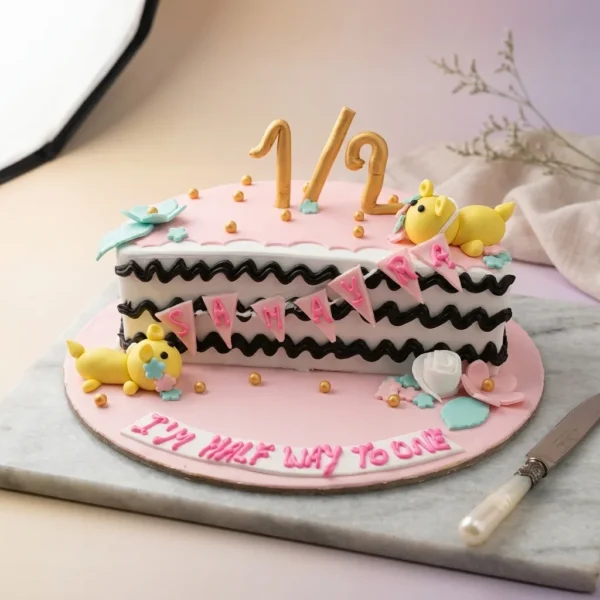1/2 Pink Theme Kid's Cake