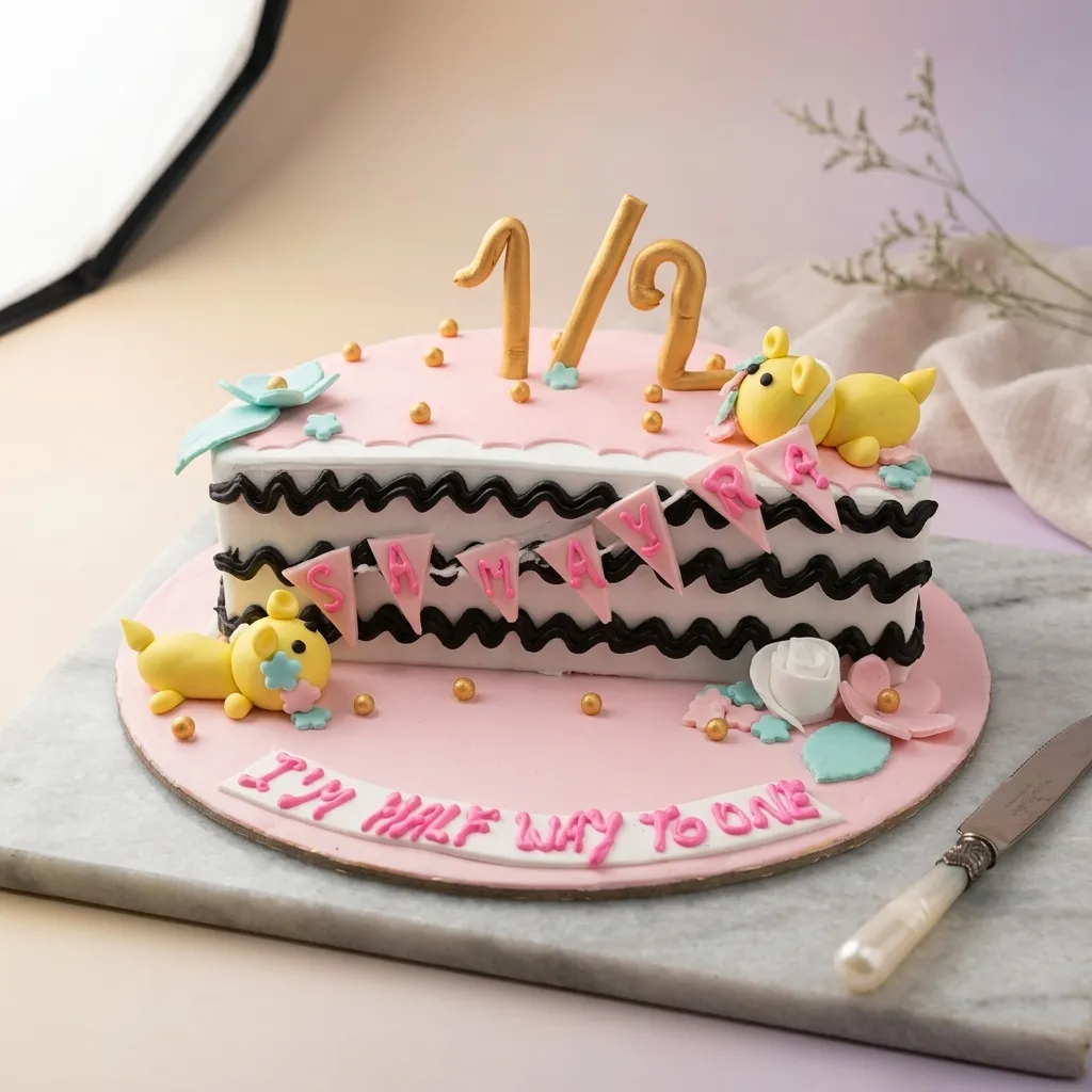 FLG96 1/2 Pink Theme Kid's Cake - Image 1