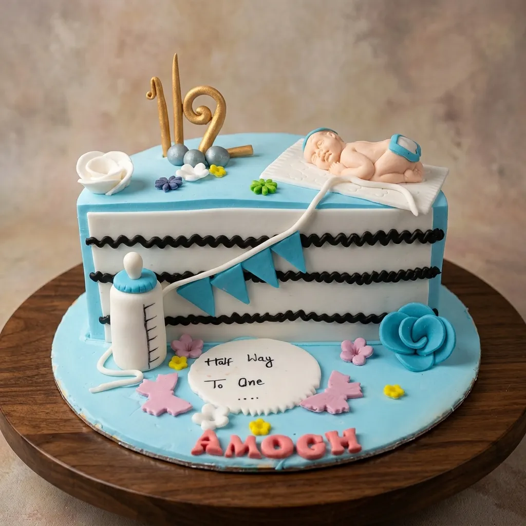 FLG97 1/2 Blue Boy Theme Kid's Cake - Image 1