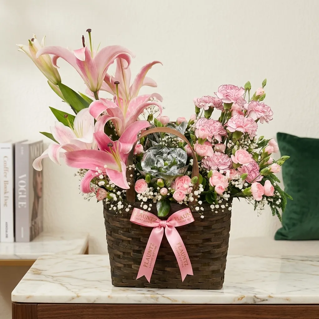 pr_14_Jul_2026_FLG140 Lille & Carnation Pink Theme Jute Basket - Image 1