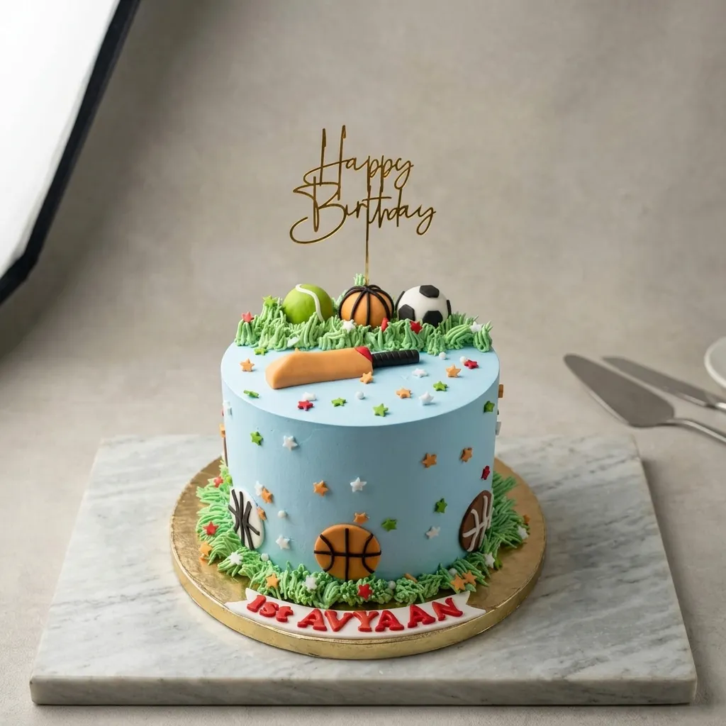 pr_14_Jul_2026_FLG145 Cricket Theme Kid's Cake - Image 1