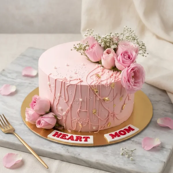Deigner Pink Theme Cake with Roses