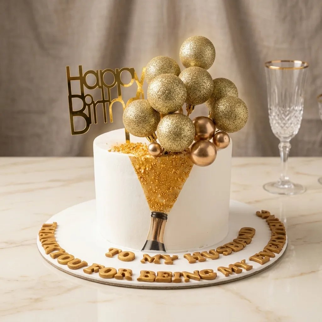 pr_14_Jul_2026_FLG153 Designer Golden Theme Cake - Image 1