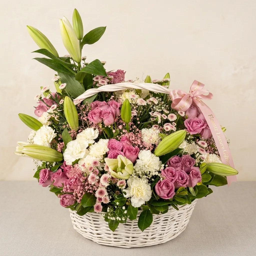 pr_14_Jul_2026_FLG196 Exotic Mix Flowers in Jute Basket - Image 1