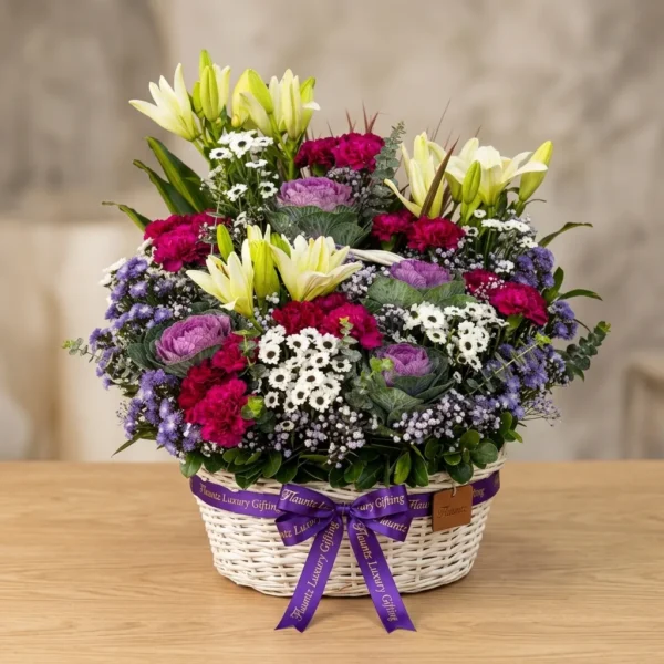 Exotic Mix Flower Jute Basket