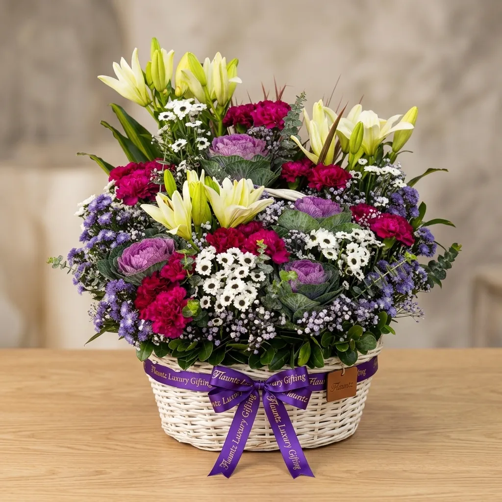 pr_14_Jul_2026_FLG201 Exotic Mix Flower Jute Basket - Image 1