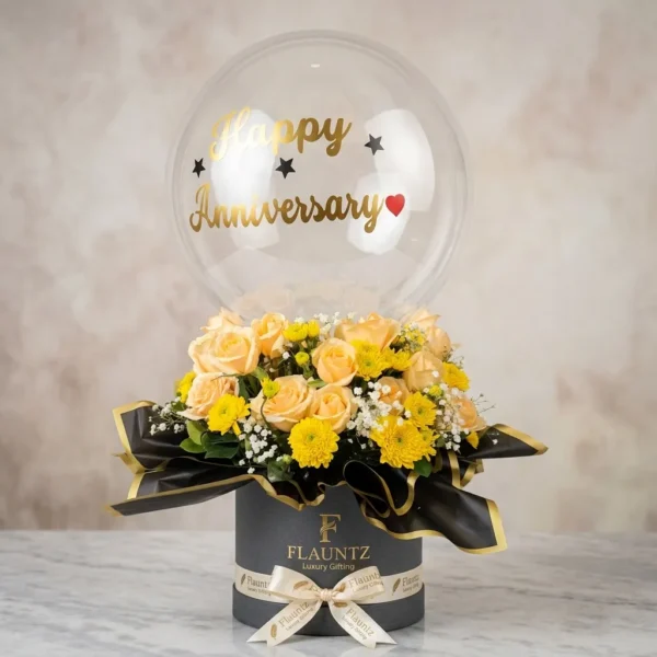 Air Balloon with Roses in Box
