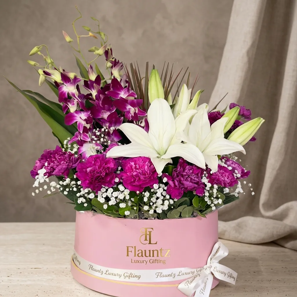 pr_23_Jul_2026_FLG349 Lille , Carnation & Orchid in Box - Image 1