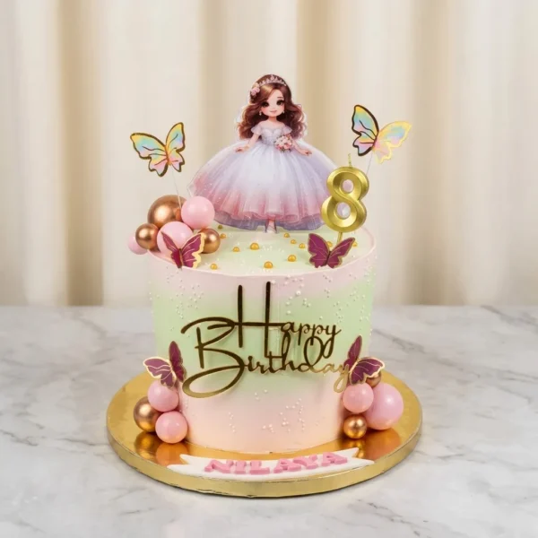 Princess Butterfly Birthday Cake