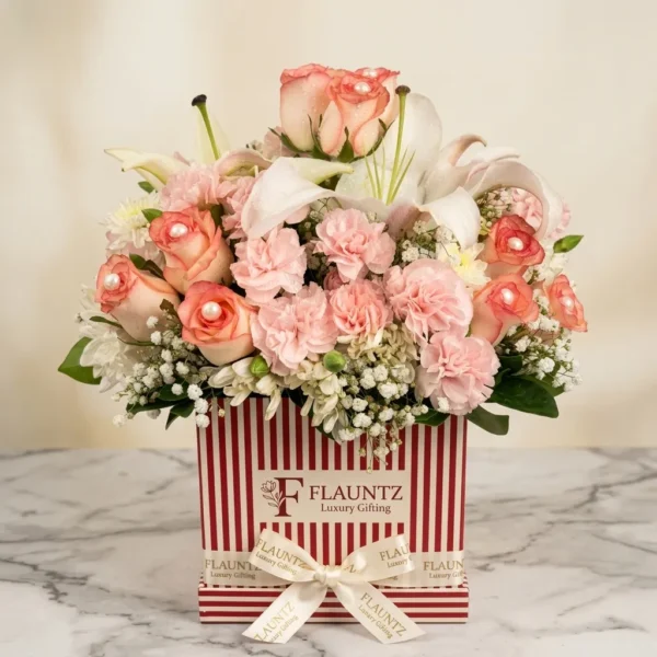 Peach Rose Flower Box