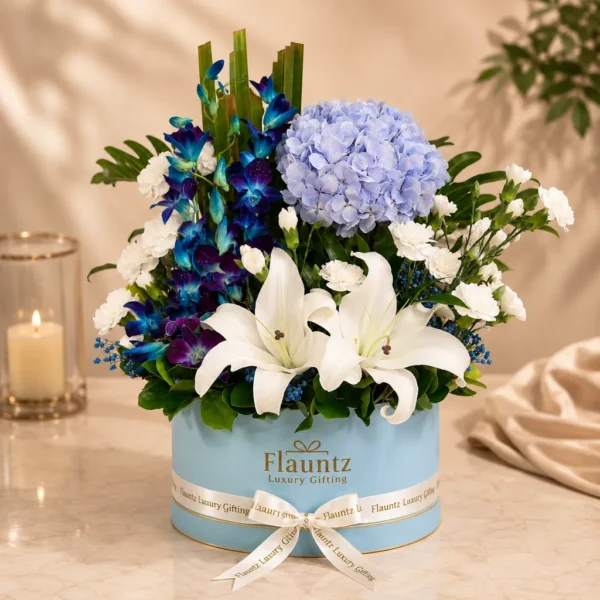 Blue Hydrangea Lily Flower Box