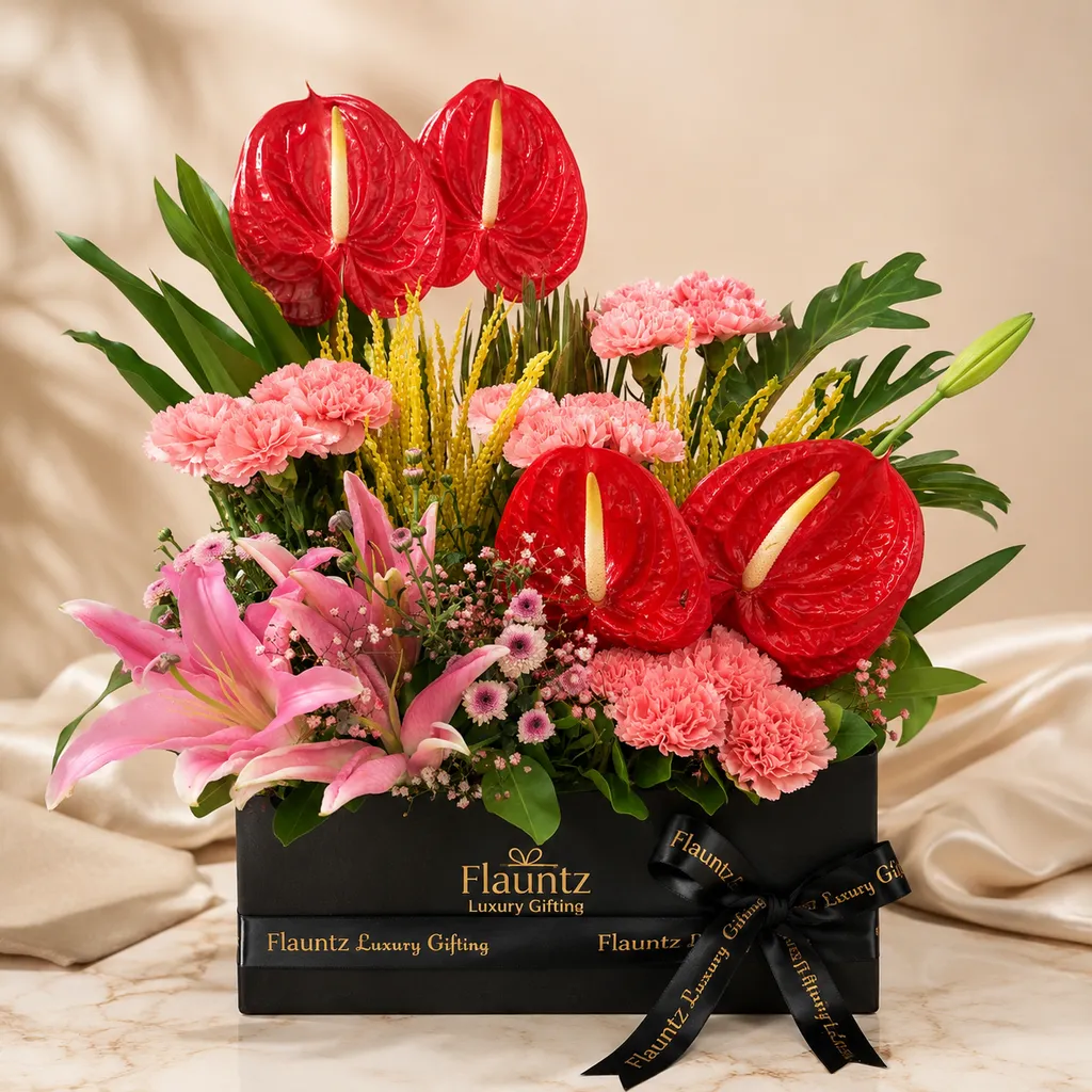 pr_10_Aug_2026_FLG390 Vibrant Anthurium Floral Box - Image 1