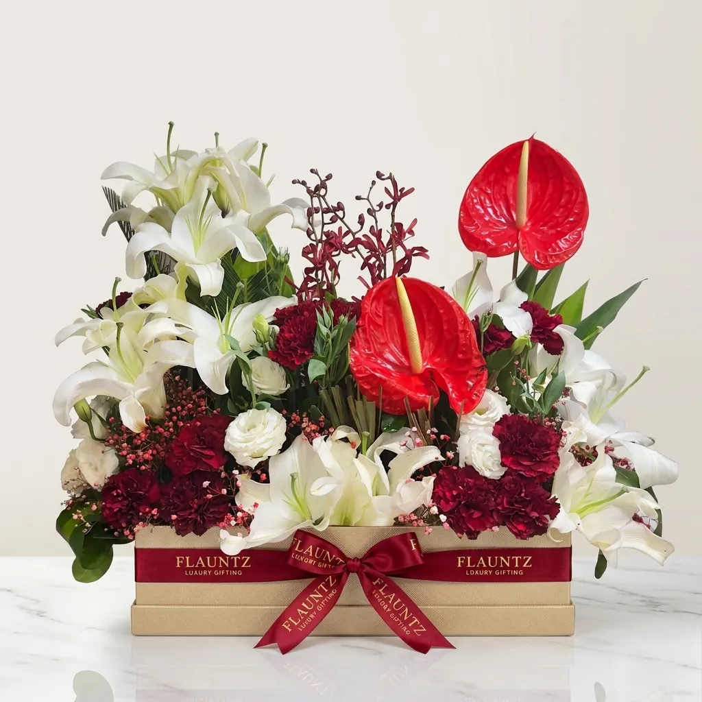 pr_11_Aug_2026_FLG395 Red And White Flower Box - Image 1
