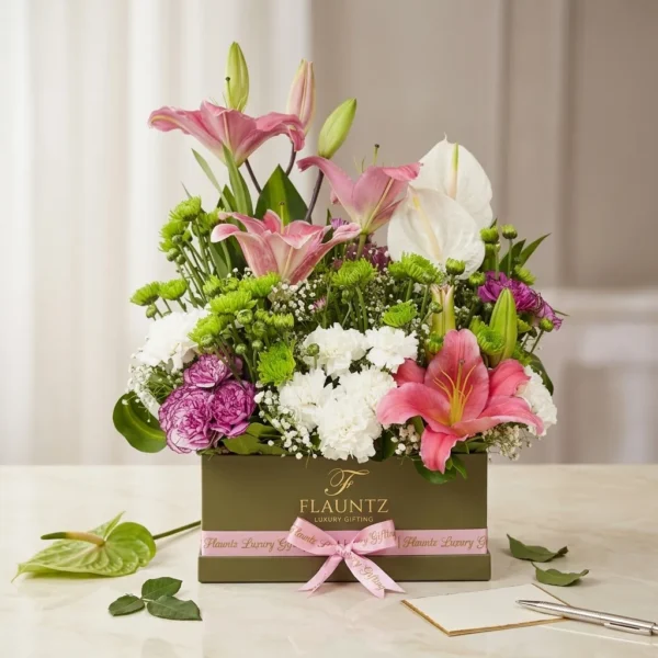 Pink Lily Floral Gift Box