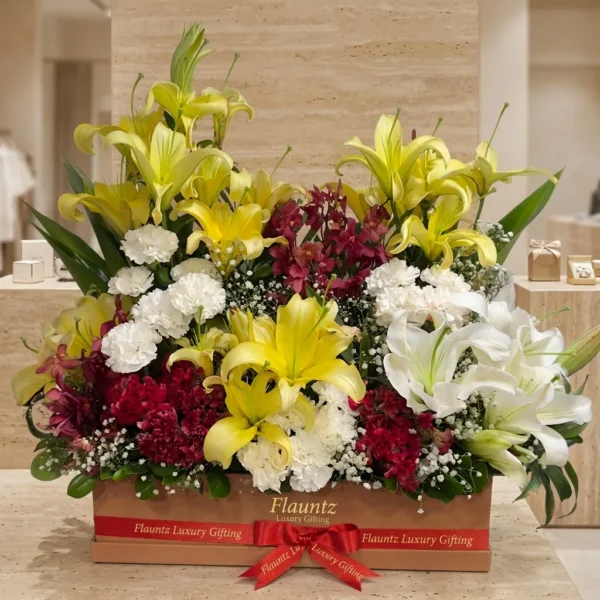 Yellow And White Floral Box