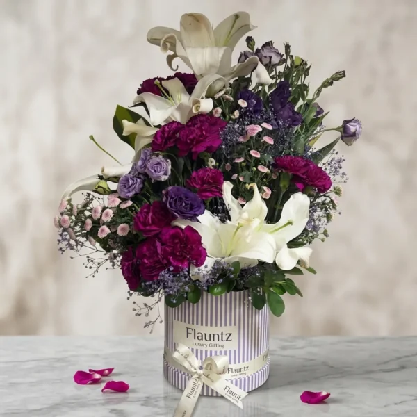 Purple And White Floral Box