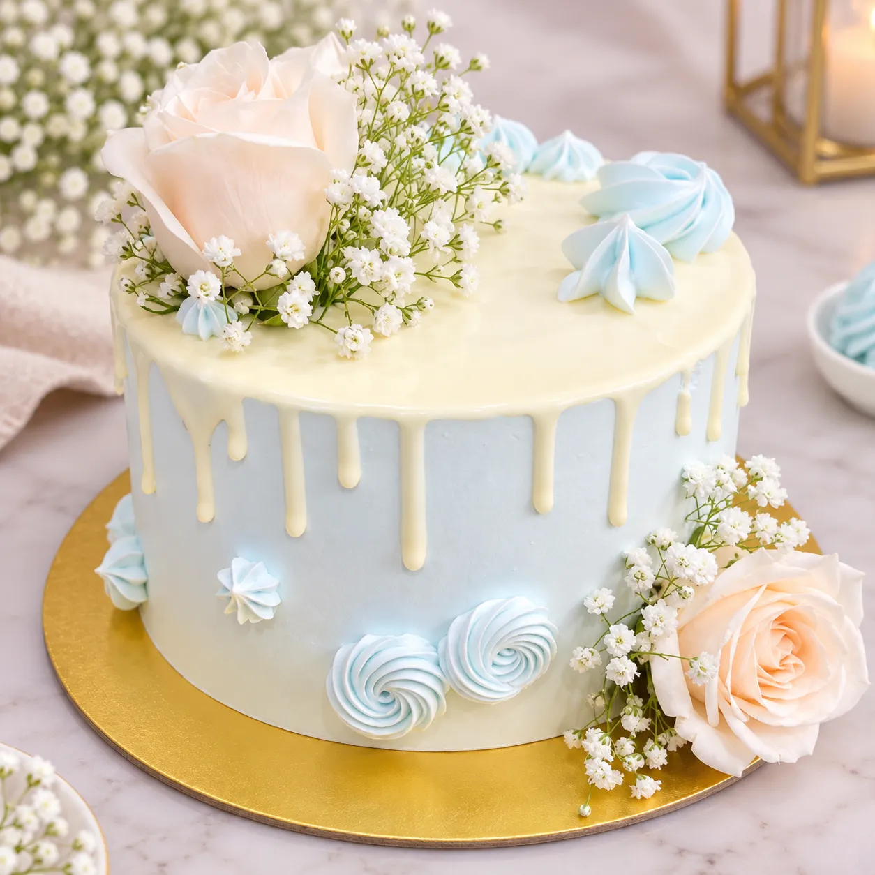 pr_21_Sep_2026_FLG419 Floral Blue Drip Cake - Image 1