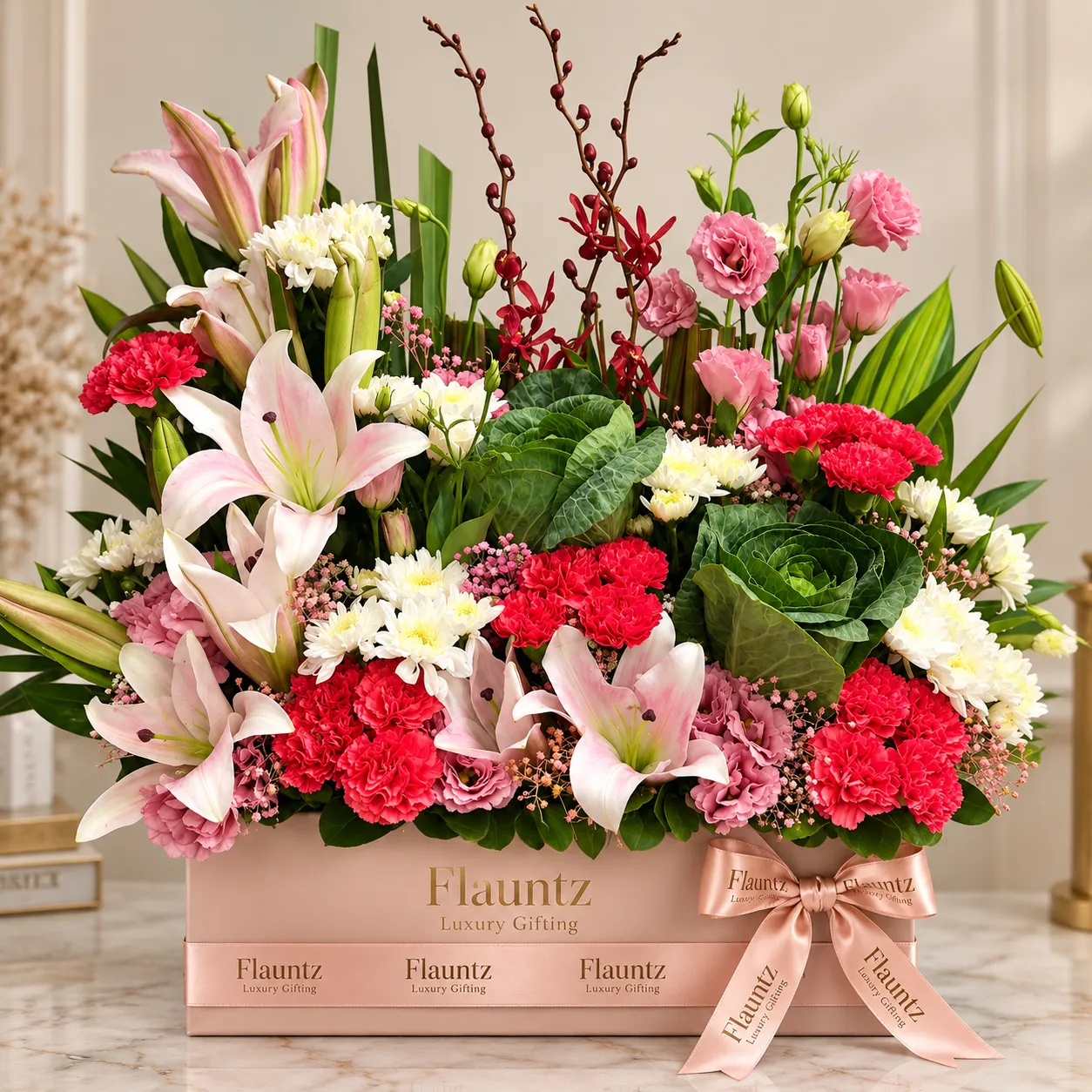 pr_21_Sep_2026_FLG426 Pink Lily And Carnation Box - Image 1