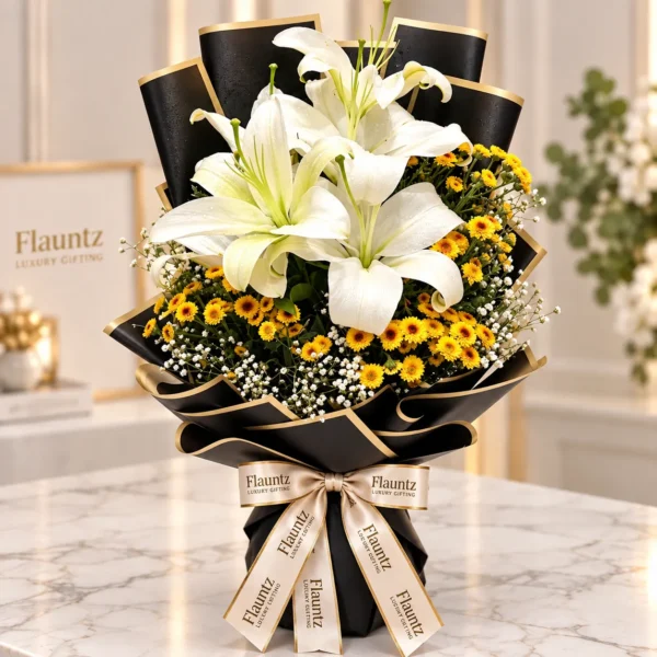 Luxury White Lily Floral Bouquet