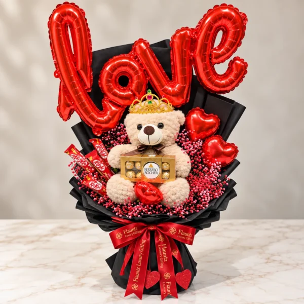 Love Teddy Bear Chocolate Bouquet