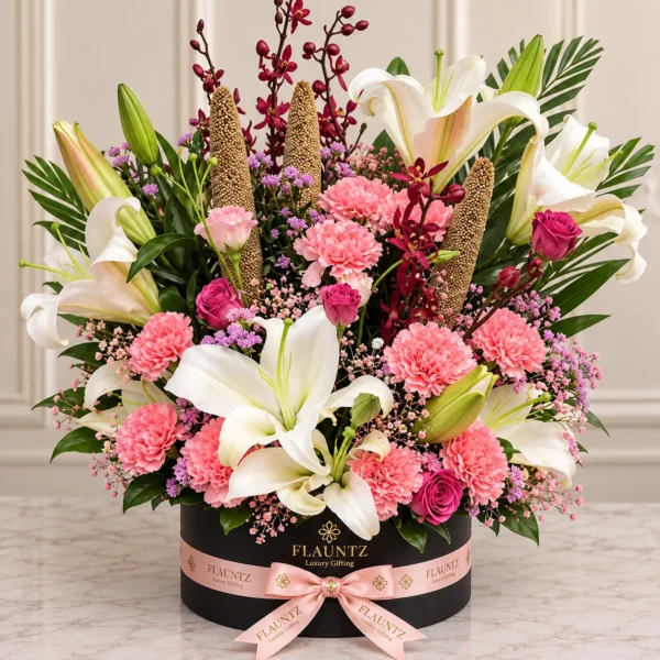 Elegant Lily And Carnation Box