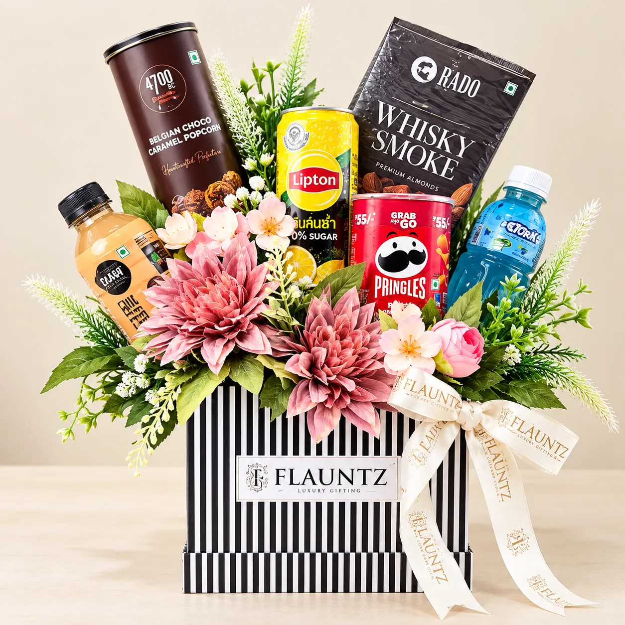 pr_7_oct_2026_FLG470 Luxury Snack And Flower Hamper - Image 1